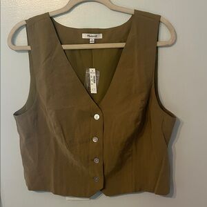 Madewell Olive Button-Front Tank Top